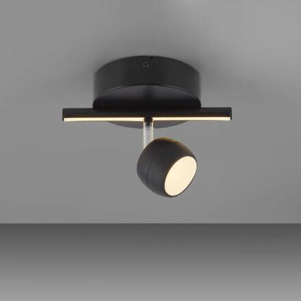 JUST LIGHT LED stropní svítidlo černé JARIK jednoramenné, řízení vypínačem, nastavitelné 3000K