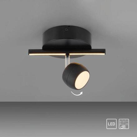 JUST LIGHT LED stropní svítidlo černé JARIK jednoramenné, řízení vypínačem, nastavitelné 3000K