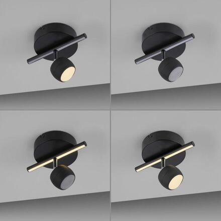 JUST LIGHT LED stropní svítidlo černé JARIK jednoramenné, řízení vypínačem, nastavitelné 3000K