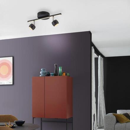 JUST LIGHT LED stropní svítidlo černé JARIK 2-ramenné, řízení vypínačem, nastavitelné 3000K