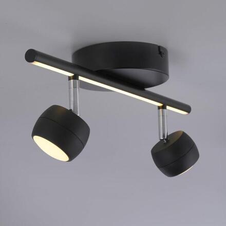 JUST LIGHT LED stropní svítidlo černé JARIK 2-ramenné, řízení vypínačem, nastavitelné 3000K
