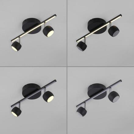 JUST LIGHT LED stropní svítidlo černé JARIK 2-ramenné, řízení vypínačem, nastavitelné 3000K