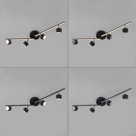 JUST LIGHT LED stropní svítidlo černé JARIK 4-ramenné, řízení vypínačem, nastavitelné 3000K