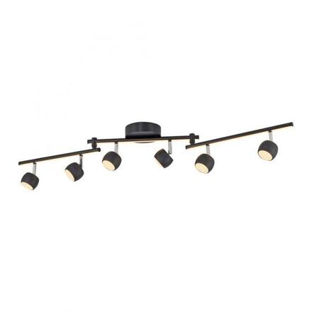 JUST LIGHT LED stropní svítidlo černé JARIK 6-ramenné, řízení vypínačem, nastavitelné 3000K