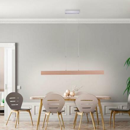 LEUCHTEN DIREKT is JUST LIGHT LED závěsné svítidlo, dřevodekor, nastavitelná výška, CCT, stmívatelné 2700-5000K