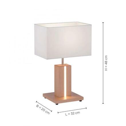 LEUCHTEN DIREKT is JUST LIGHT LED stolní lampa, dřevodekor, CCT, stmívatelná, s kolébkový spínačem 2700-5000K