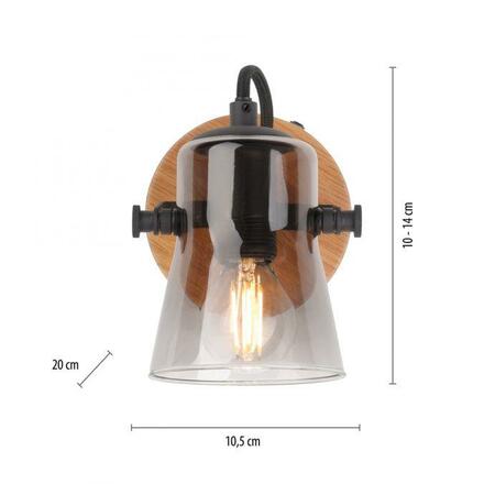 LEUCHTEN DIREKT is JUST LIGHT nástěnné svítidlo 1 ramenné přírodní dřevo dub nastavitelné LD 11447-79