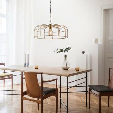 LEUCHTEN DIREKT is JUST LIGHT Závěsné svítidlo, matná mosaz, E27 patice, retrolook