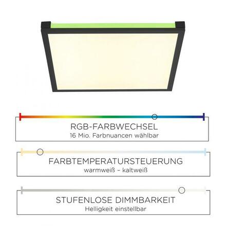 LEUCHTEN DIREKT is JUST LIGHT LED stropní svítidlo, černá, stmívatelné, dálkový ovladač, paměť 2700-5000K