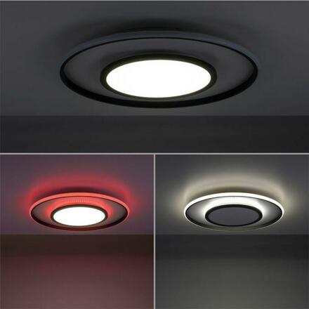 LEUCHTEN DIREKT is JUST LIGHT LED stropní svítidlo, černá, stmívatelné, dálkový ovladač, paměť RGB+2700-5000K