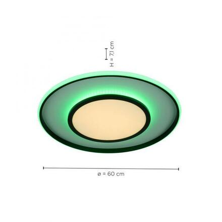 LEUCHTEN DIREKT is JUST LIGHT LED stropní svítidlo, černá, stmívatelné, dálkový ovladač, paměť RGB+2700-5000K