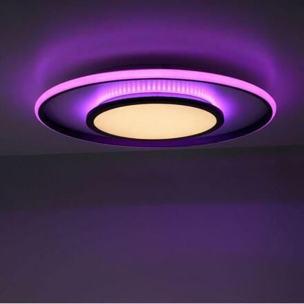 LEUCHTEN DIREKT is JUST LIGHT LED stropní svítidlo, černá, stmívatelné, dálkový ovladač, paměť RGB+2700-5000K