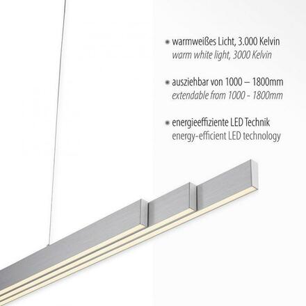 LEUCHTEN DIREKT is JUST LIGHT LED závěsné svítidlo, hliník, nastavitelné, Up Down 3000K