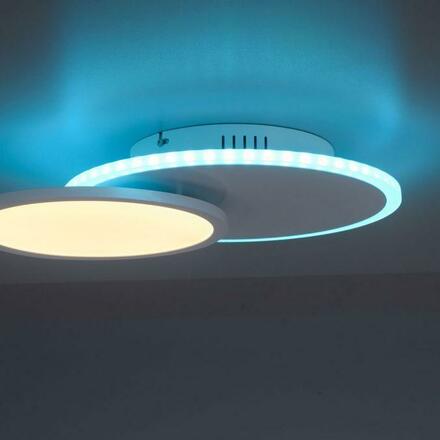 LEUCHTEN DIREKT is JUST LIGHT LED stropní svítidlo, bílé, stmívatelné, dálkový ovladač, paměť, kruhové 2700-5000K