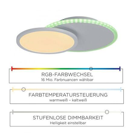 LEUCHTEN DIREKT LED stropní svítidlo, bílé, stmívatelné, dálkový ovladač, paměť, kruhové 2700-5000K
