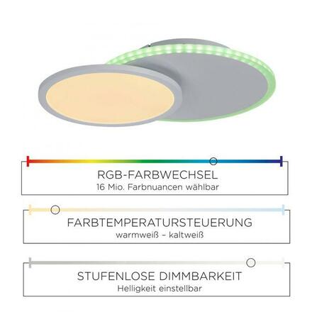 LEUCHTEN DIREKT is JUST LIGHT LED stropní svítidlo, bílé, stmívatelné, dálkový ovladač, paměť, kruhové 2700-5000K