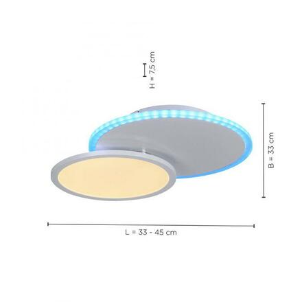 LEUCHTEN DIREKT is JUST LIGHT LED stropní svítidlo, bílé, stmívatelné, dálkový ovladač, paměť, kruhové 2700-5000K