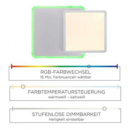 LEUCHTEN DIREKT is JUST LIGHT LED stropní svítidlo, bílé, stmívatelné, dálkový ovladač, paměť 2700-5000K