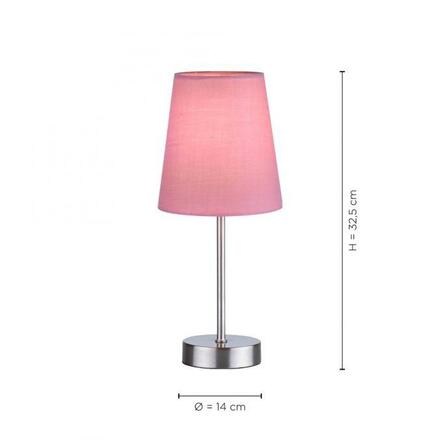 LEUCHTEN DIREKT is JUST LIGHT Stolní lampa, růžová, 1x E14, stínidlo, šňůrový vypínač