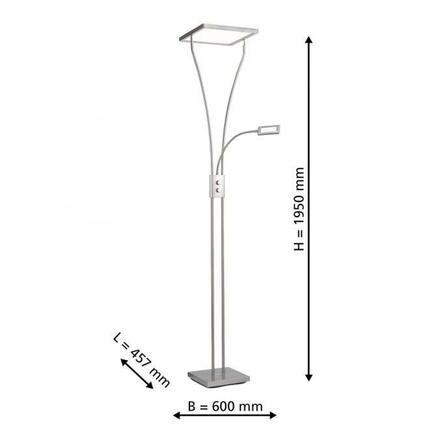LEUCHTEN DIREKT is JUST LIGHT LED osvětlení stropu v barvě oceli se čtecí lampou a flexibilním nepřímým osvětlením s funkcí stmívání 2700K