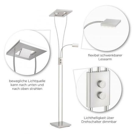 LEUCHTEN DIREKT is JUST LIGHT LED osvětlení stropu se čtecí lampou, ocel, moderní RGB+3000K LD 11780-55