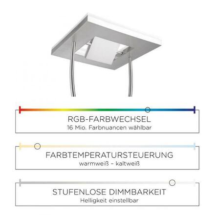 LEUCHTEN DIREKT is JUST LIGHT LED osvětlení stropu se čtecí lampou, ocel, moderní RGB+3000K LD 11780-55