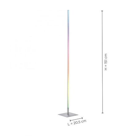 LEUCHTEN DIREKT is JUST LIGHT LED stojací svítidlo, barva ocel, RGB, dálkový ovladač, stmívatelné RGB+2700-5000K 11788-55