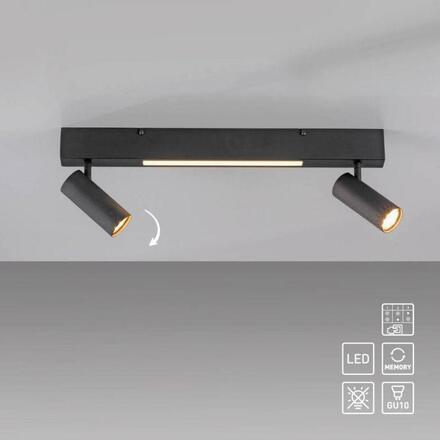 JUST LIGHT Kolekce Schöner Wohnen stropní svítidlo DANTE, černá, 2-ramenné, ovládání vypínačem, paměťová funkce 3000K