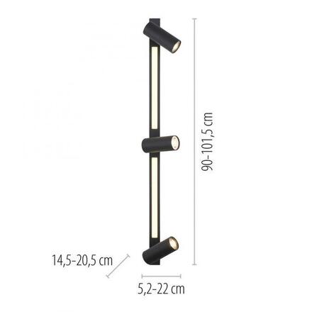 JUST LIGHT Kolekce Schöner Wohnen stropní svítidlo DANTE, černá, 3-ramenné, ovládání vypínačem, paměťová funkce 3000K