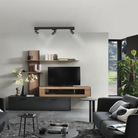JUST LIGHT Kolekce Schöner Wohnen stropní svítidlo DANTE, černá, 3-ramenné, ovládání vypínačem, paměťová funkce 3000K