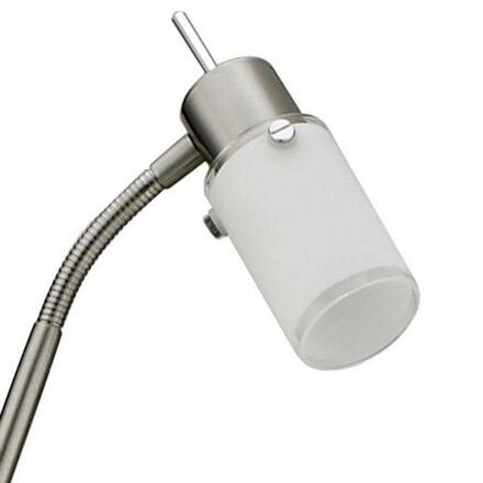 LEUCHTEN DIREKT is JUST LIGHT LED stojací svítidlo v barvě oceli se 2 nastavitelnými hlavami s teple bílou barvou světla 3000K
