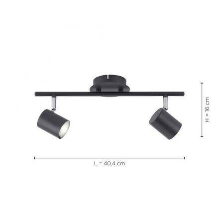 LEUCHTEN DIREKT is JUST LIGHT LED stropní svítidlo, antracit, 2 ramenné, nastavitelné spoty MEDION 3000K