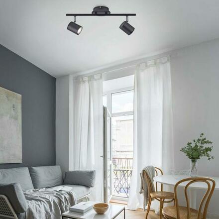 LEUCHTEN DIREKT is JUST LIGHT LED stropní svítidlo, antracit, 2 ramenné, nastavitelné spoty MEDION 3000K