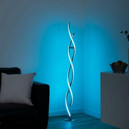 LEUCHTEN DIREKT is JUST LIGHT Stojací svítidlo, barva ocel, RGB, dálkový ovladač, stmívatelné, App MEDION RGB+2700-5000K