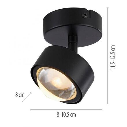 JUST LIGHT Kolekce Schöner Wohnen stropní svítidlo bodové svítidlo KULU, černá, 1-ramenné, nastavitelné a otočné 3000K