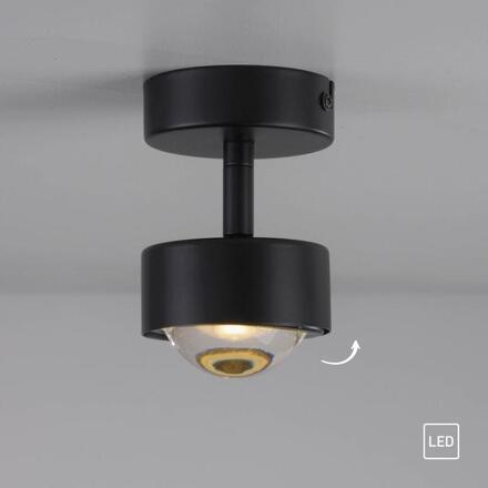 JUST LIGHT Kolekce Schöner Wohnen stropní svítidlo bodové svítidlo KULU, černá, 1-ramenné, nastavitelné a otočné 3000K
