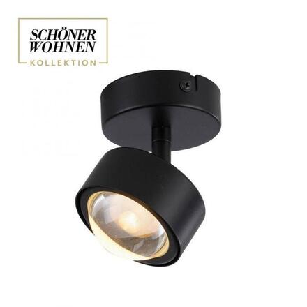 JUST LIGHT Kolekce Schöner Wohnen stropní svítidlo bodové svítidlo KULU, černá, 1-ramenné, nastavitelné a otočné 3000K