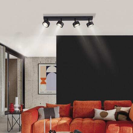 JUST LIGHT Kolekce Schöner Wohnen stropní svítidlo KULU, černé, 4-ramenné, nastavitelné a otočné 3000K