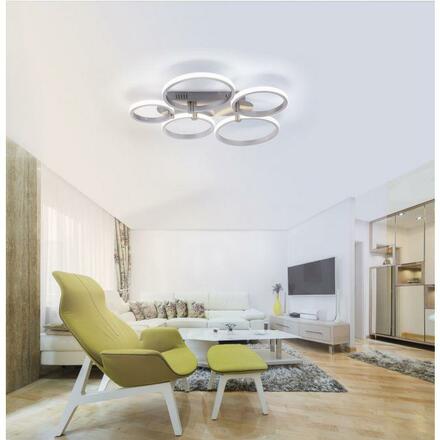 LEUCHTEN DIREKT is JUST LIGHT LED stropní svítidlo, 5-ramenné, kruhy, ocel 3000K LD 12112-55