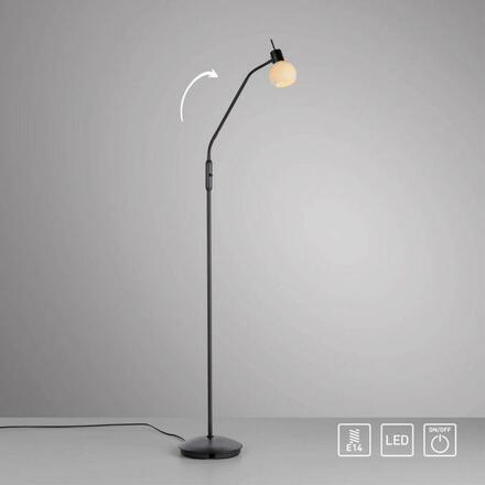 JUST LIGHT LED stojací svítidlo černé, vypínač, flexibilní nastavitelné, do obývacího pokoje 3000K