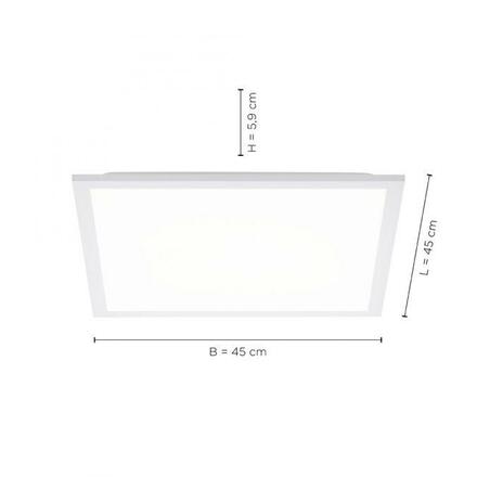 LEUCHTEN DIREKT is JUST LIGHT LED panel svítidlo, bílá, 45x45, přímé a nepřímé osvětlení, paměťová funkce, sériový obvod 3000K