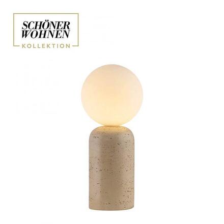 JUST LIGHT Kolekce Schöner Wohnen stolní lampa TRAVENTA, písková barva, vzhled travertinu, nastavitelná hlava, G9 volitelná žárovka