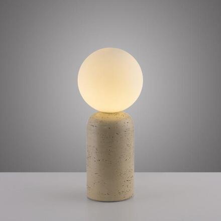 JUST LIGHT Kolekce Schöner Wohnen stolní lampa TRAVENTA, písková barva, vzhled travertinu, nastavitelná hlava, G9 volitelná žárovka