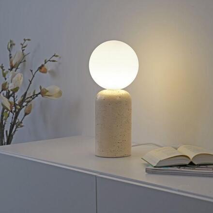 JUST LIGHT Kolekce Schöner Wohnen stolní lampa TRAVENTA, písková barva, vzhled travertinu, nastavitelná hlava, G9 volitelná žárovka