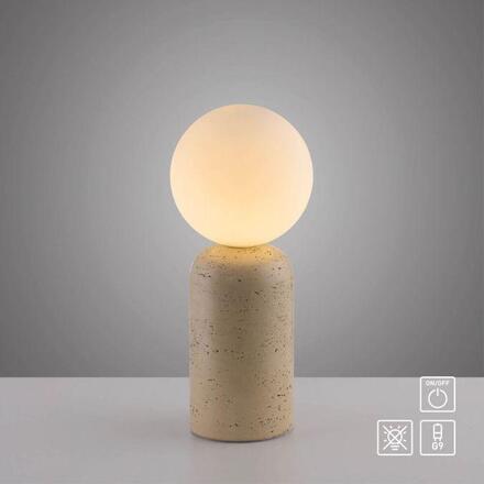 JUST LIGHT Kolekce Schöner Wohnen stolní lampa TRAVENTA, písková barva, vzhled travertinu, nastavitelná hlava, G9 volitelná žárovka