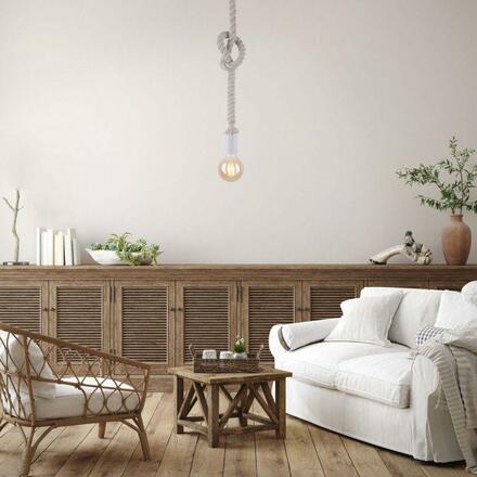 LEUCHTEN DIREKT is JUST LIGHT Závěsné svítidlo, lanové svítidlo, námořnický design s uzlem