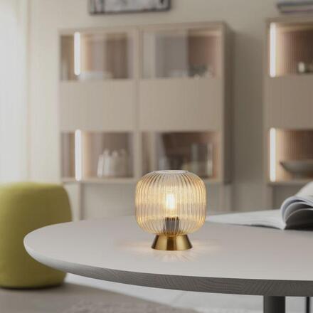 JUST LIGHT Kolekce Schöner Wohnen stolní lampa NAMI, jantar, E27, vhodné pro LED žárovky