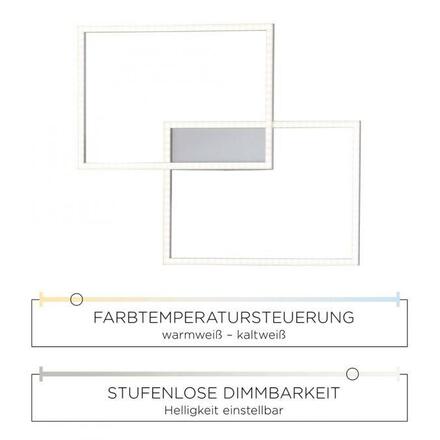 LEUCHTEN DIREKT is JUST LIGHT LED stropní svítidlo, 75,5x56,2cm, CCT, dálkový ovladač, paměťová funkce 2700-5000K