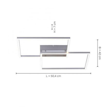 LEUCHTEN DIREKT is JUST LIGHT LED stropní svítidlo, 75,5x56,2cm, CCT, dálkový ovladač, paměťová funkce 2700-5000K