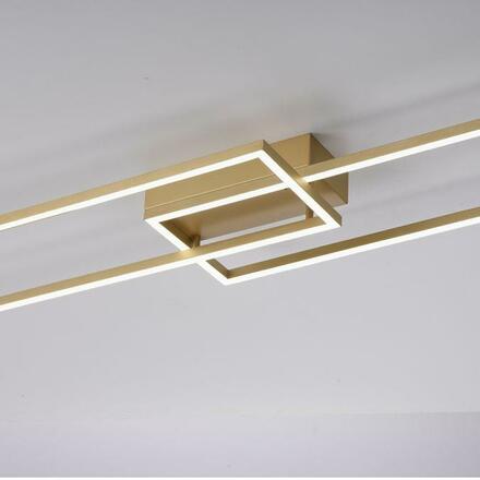 LEUCHTEN DIREKT LED stropní svítidlo, 110x25cm, dálkový ovladač, stmívatelné, matná mosaz, 2700-5000K